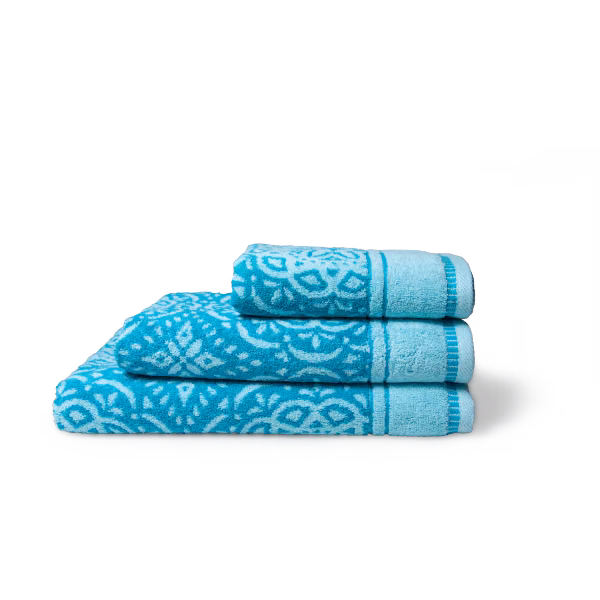 LaVida Damask 550gsm 100% Cotton Towel - Peacock