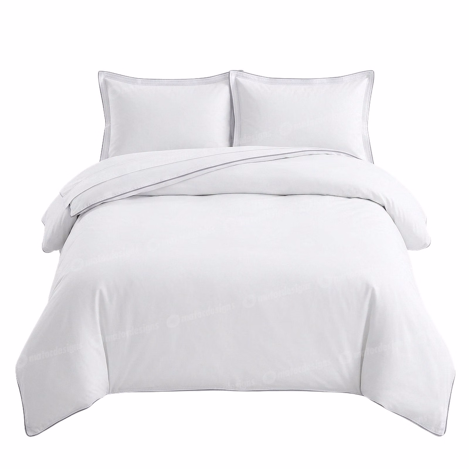 Serene 200TC 100% Cotton Duvet Cover Set - White