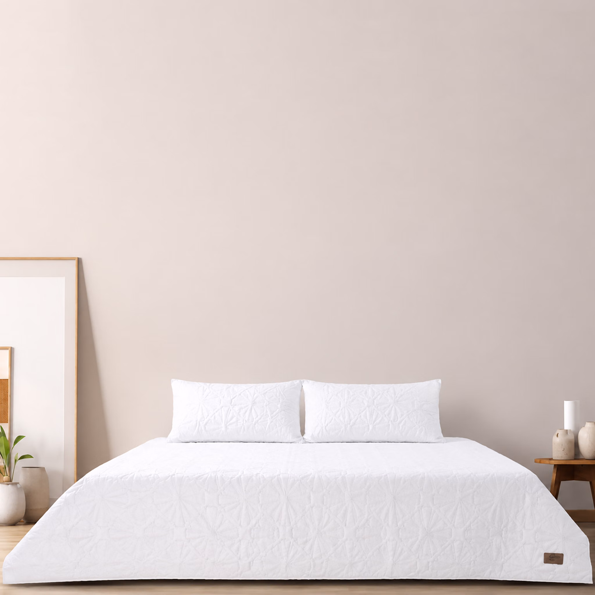 Pierre Cardin 3-Piece Plain Ultrasonic Quilt Set - 240cm x 240cm - White