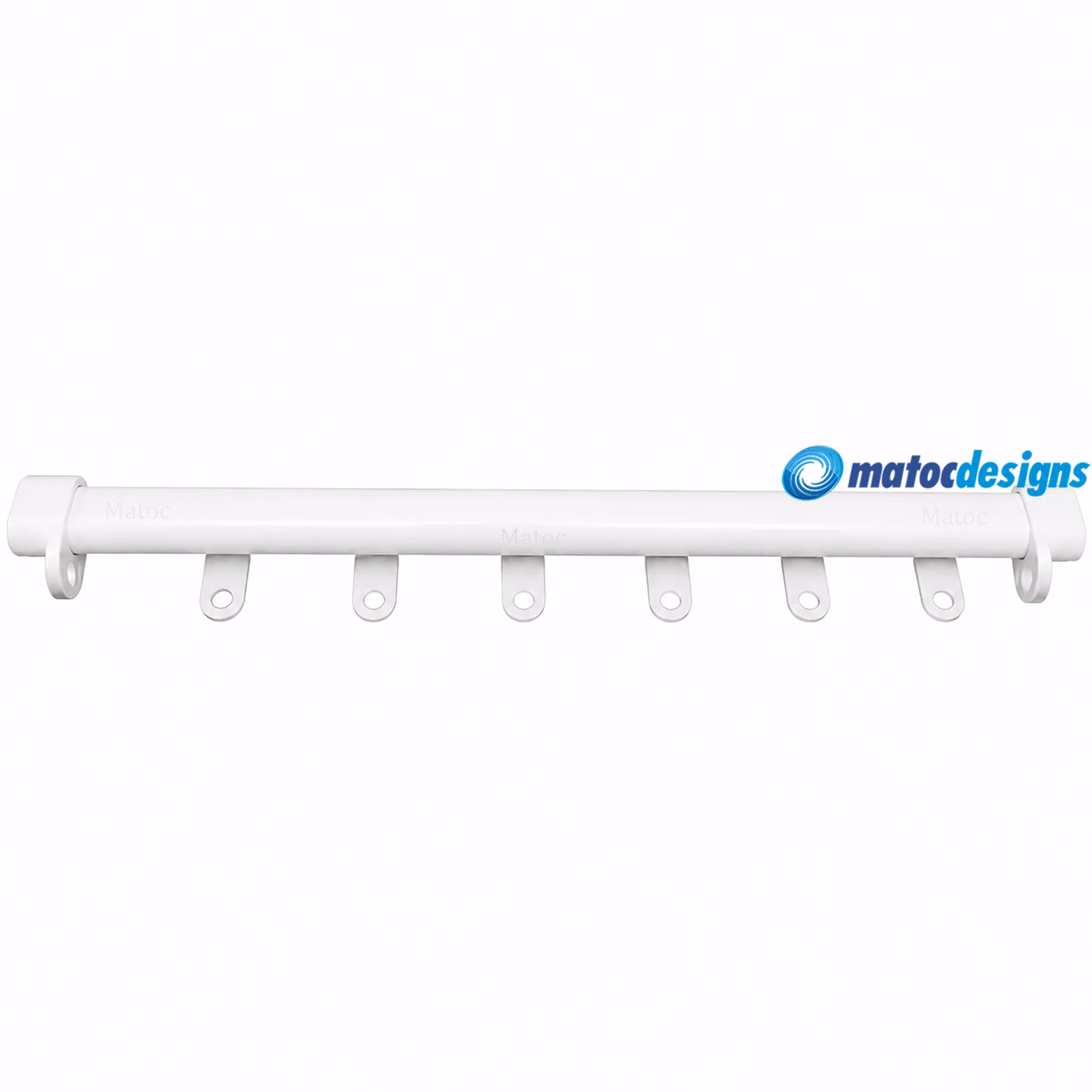 C-Track Curtain Rail Including Runners and End Caps - White