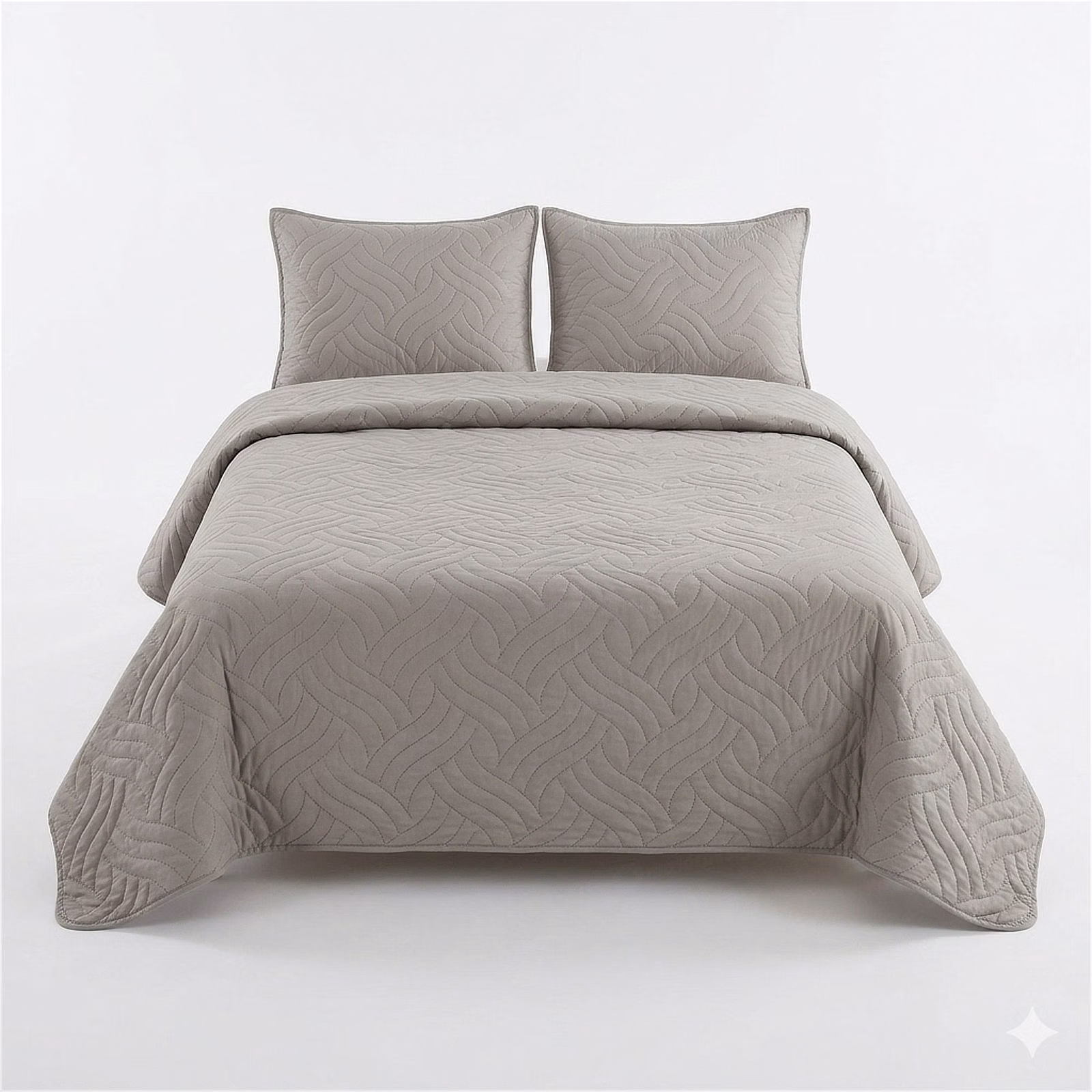 Espello 3-Piece Ultrasonic Quilt Set - Swirl - 240cm x 240cm - Grey