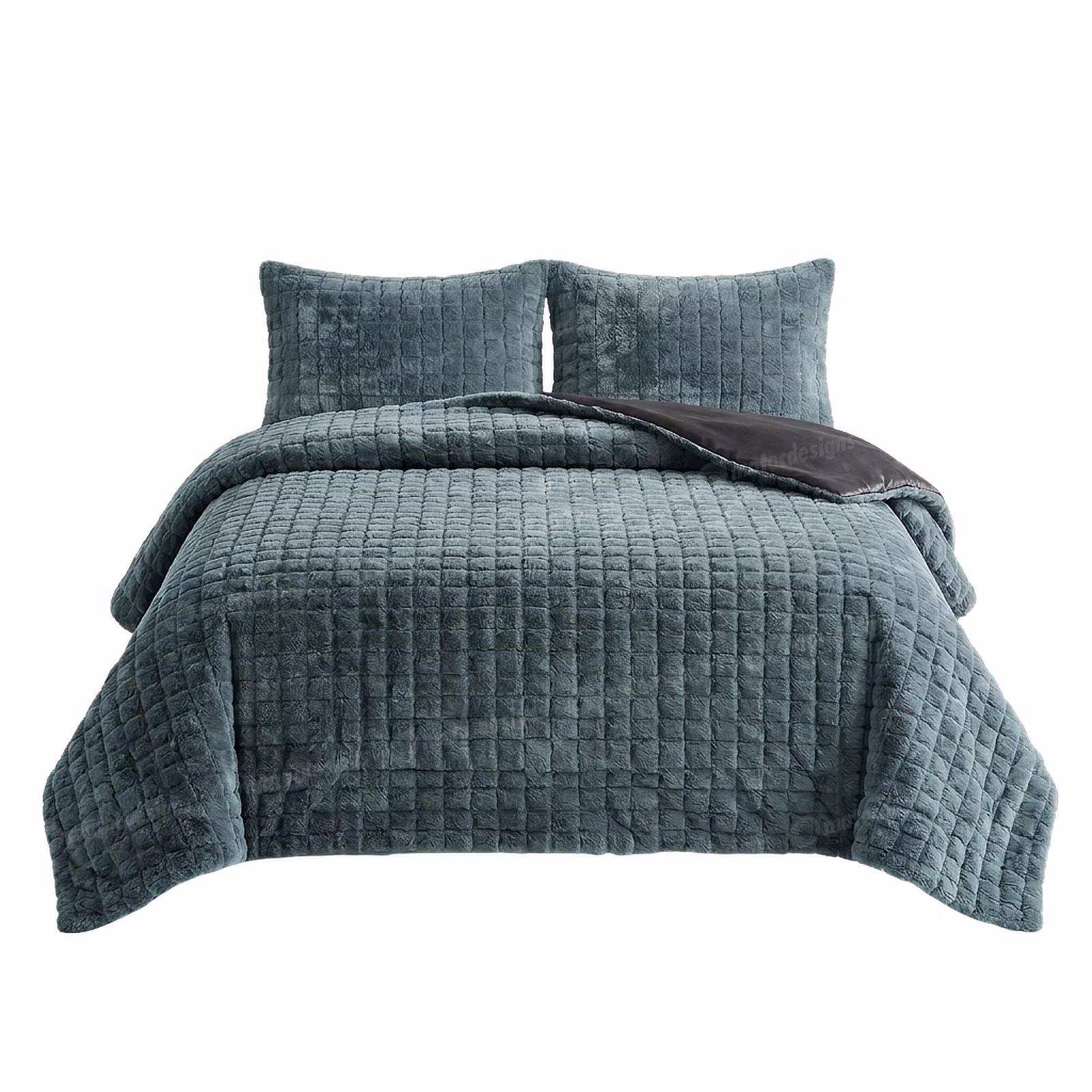 Serene Rabbit Fur Comforter Set - Super King 260cm x 230cm - Sage