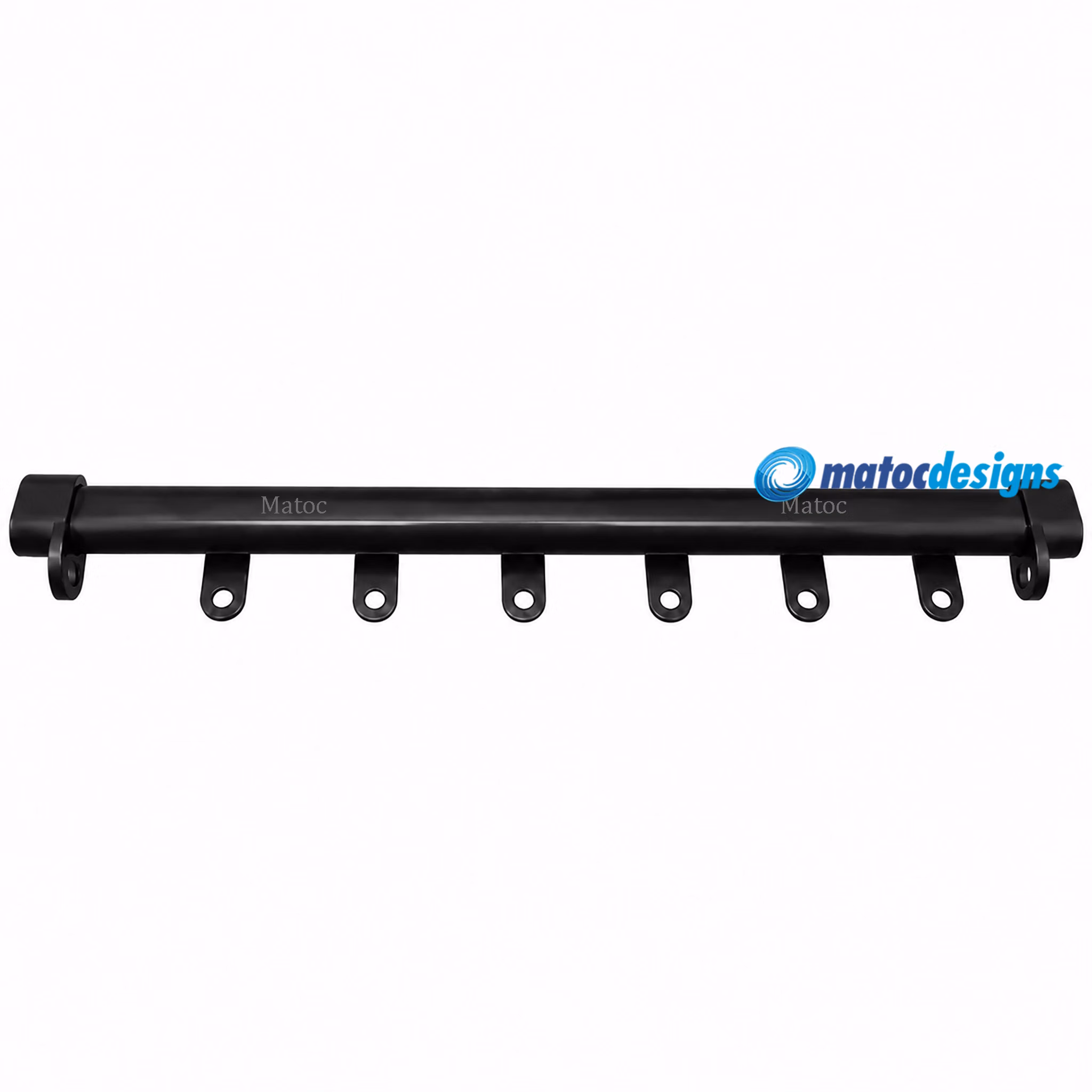 C-Track Curtain Rail Including Runners and End Caps - Black