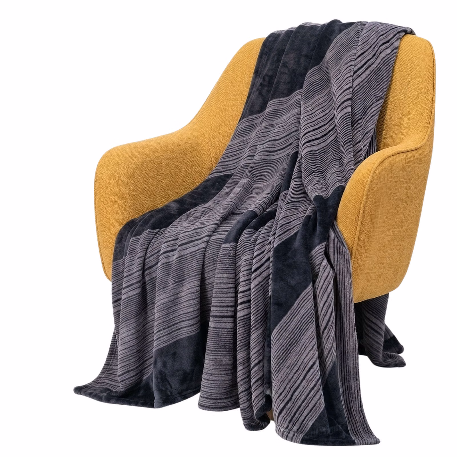 Pierre Cardin Coco Flannel Throw - 200cm x 200cm - Charcoal