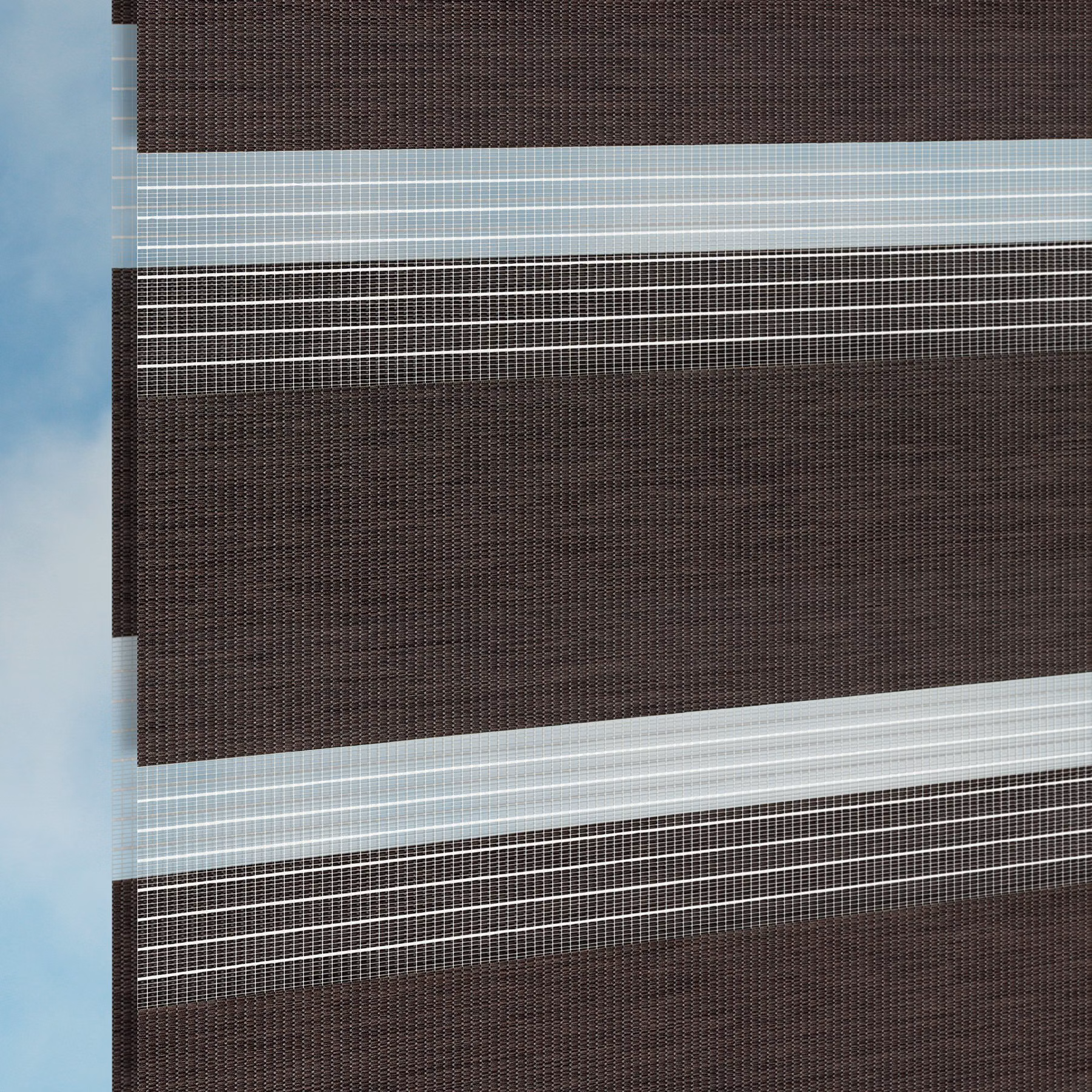 Double Roller Zebra Blind - Hong Kong Charcoal