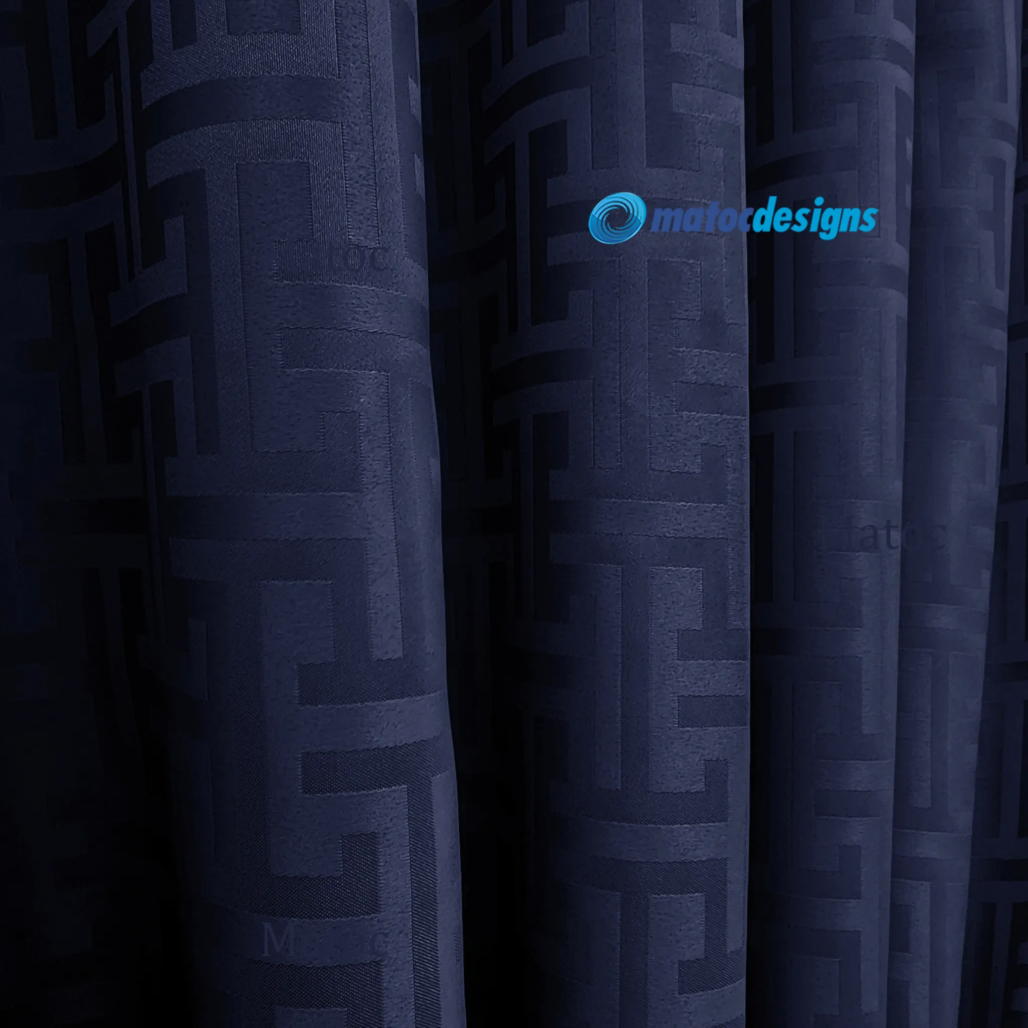Labyrinth Navy - 280cm Wide