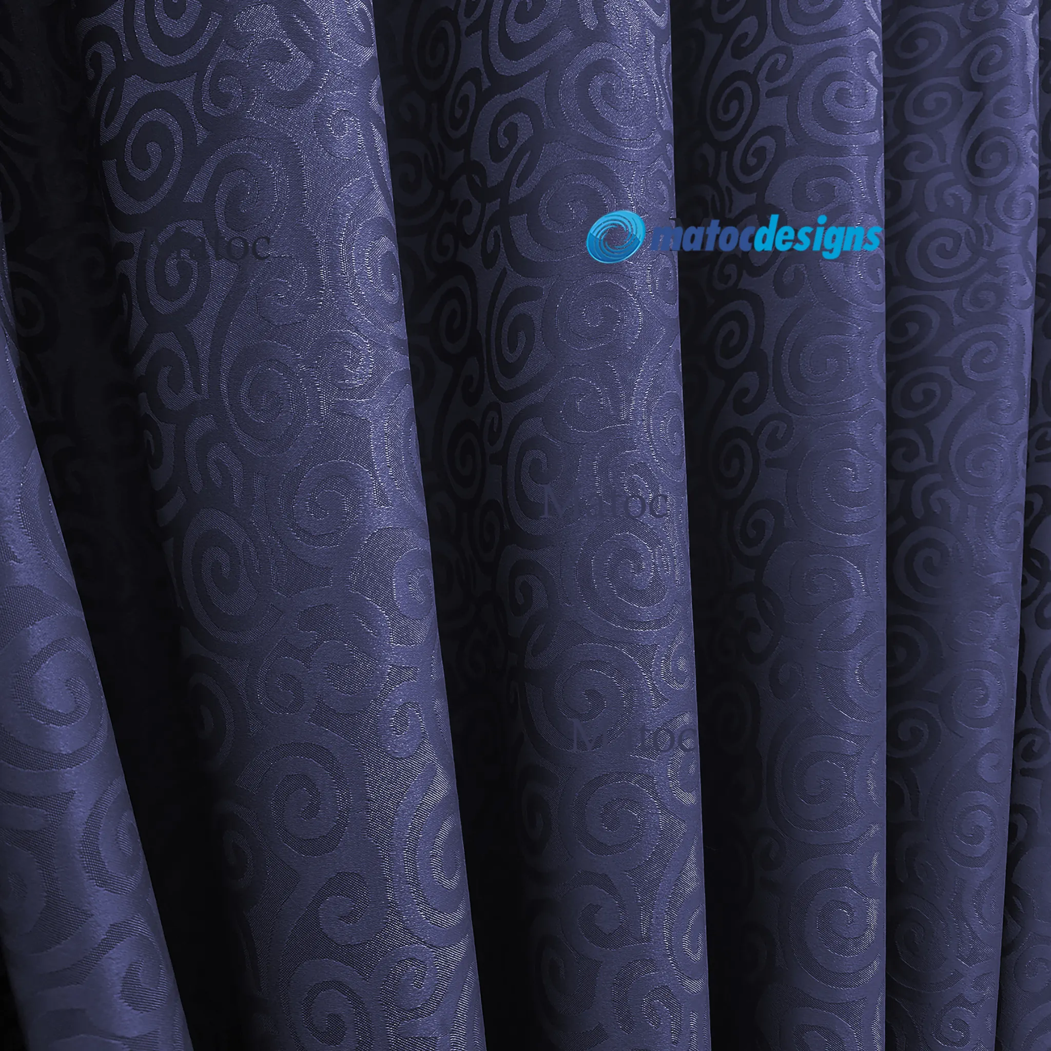 Twirl Navy - 280cm Wide