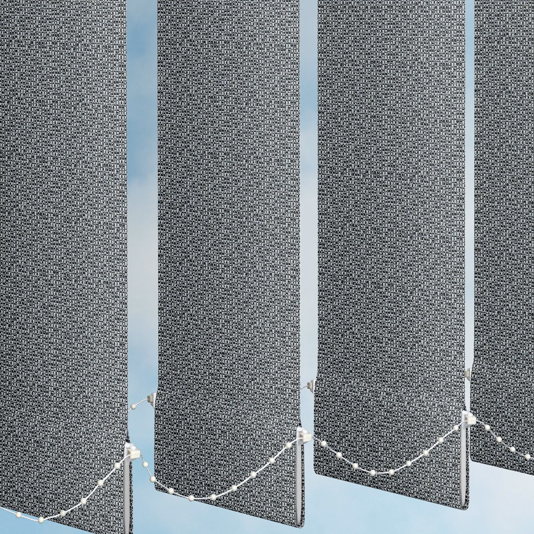 Vertical Blind - Oxford Charcoal White
