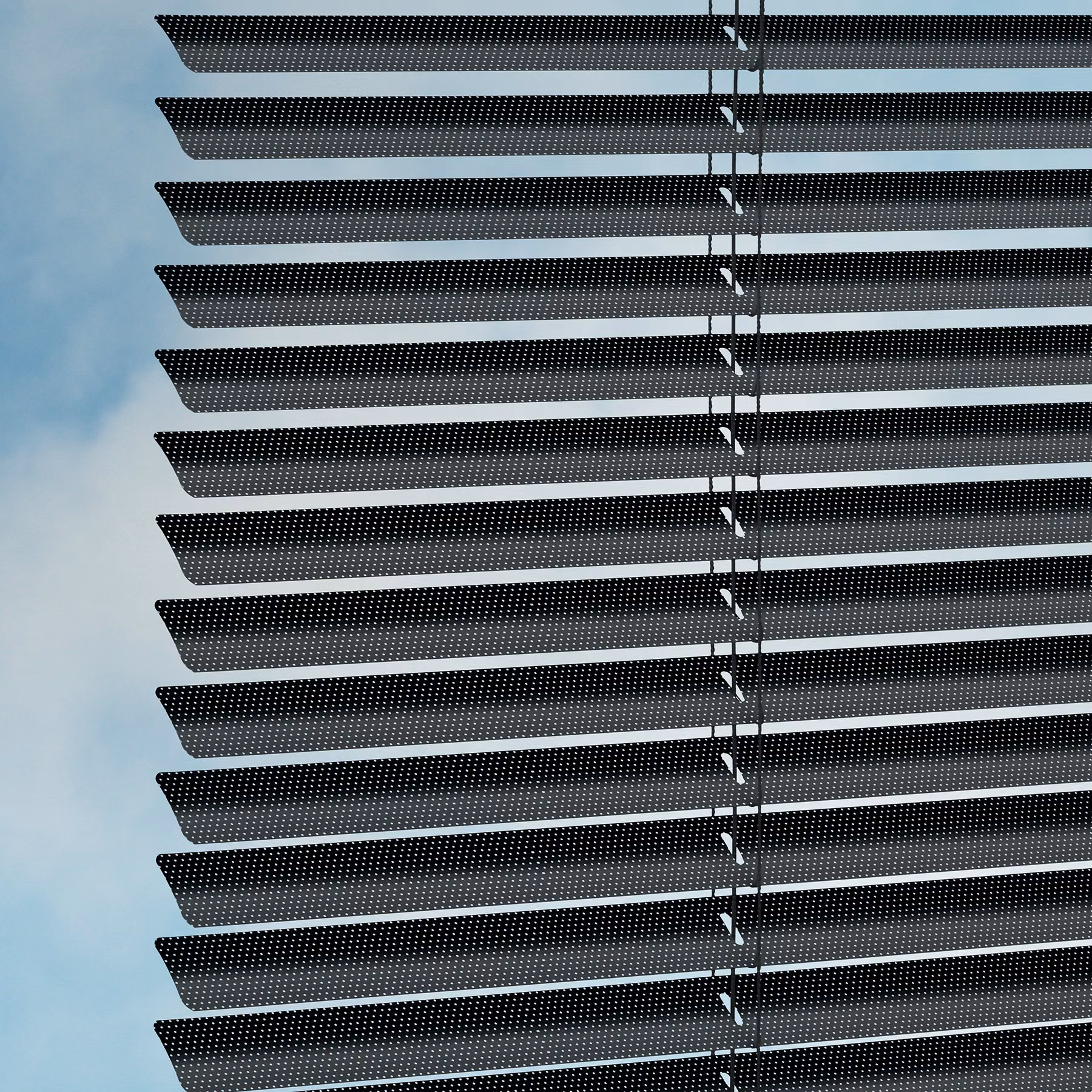 25mm Aluminium Venetian Blind - Perforated Black