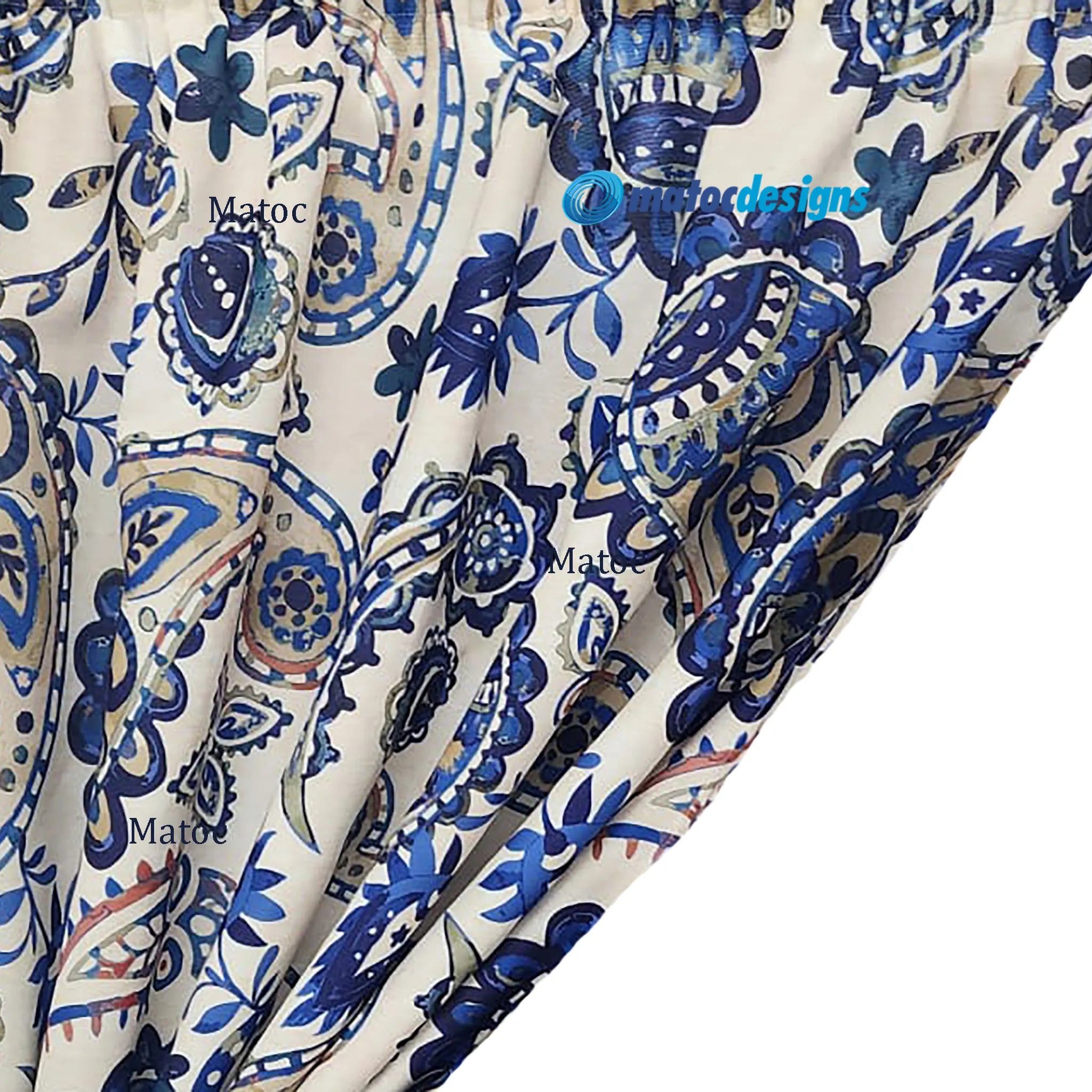 Paisley Blue - 150cm Wide