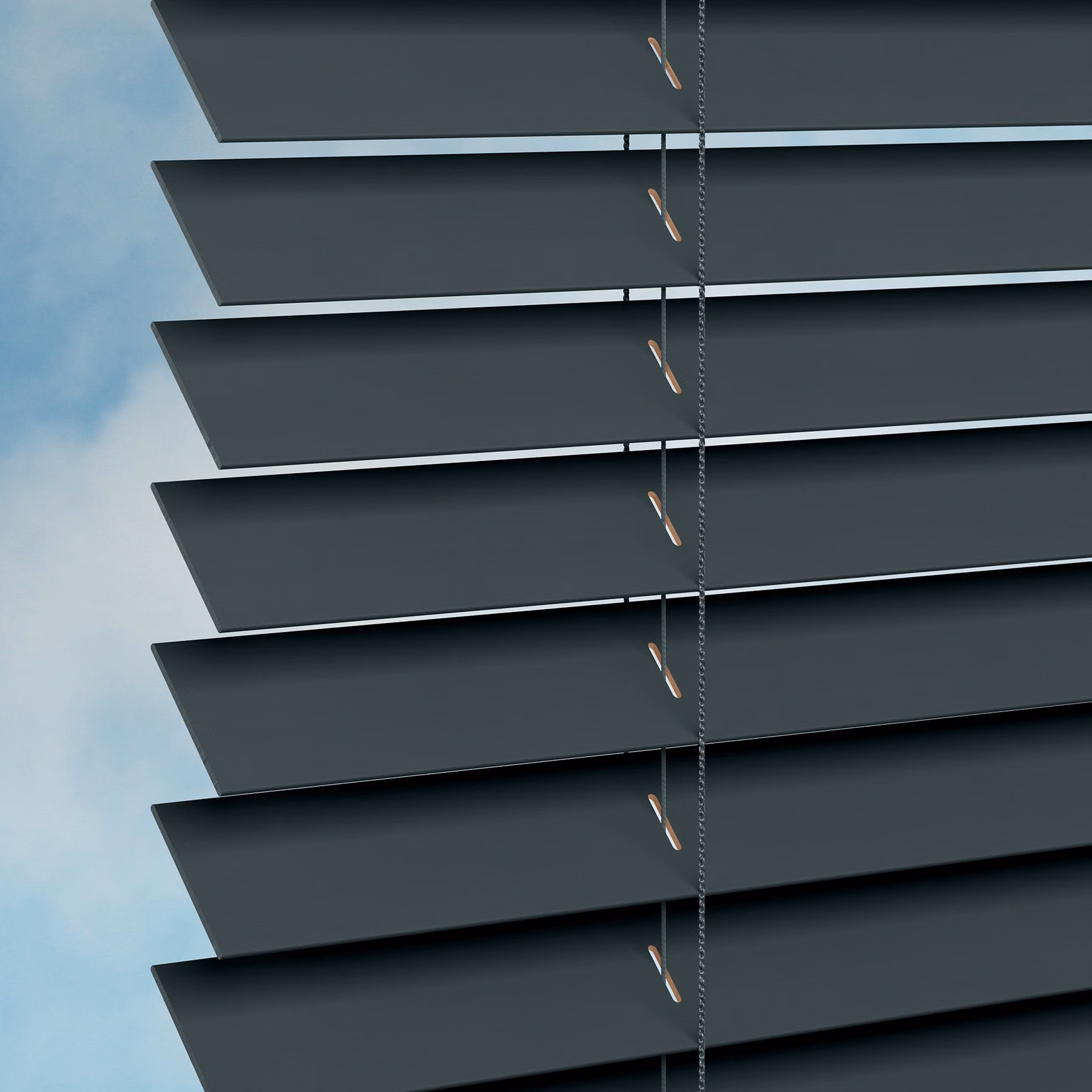 50mm Basswood Venetian Blind - Bold Charcoal