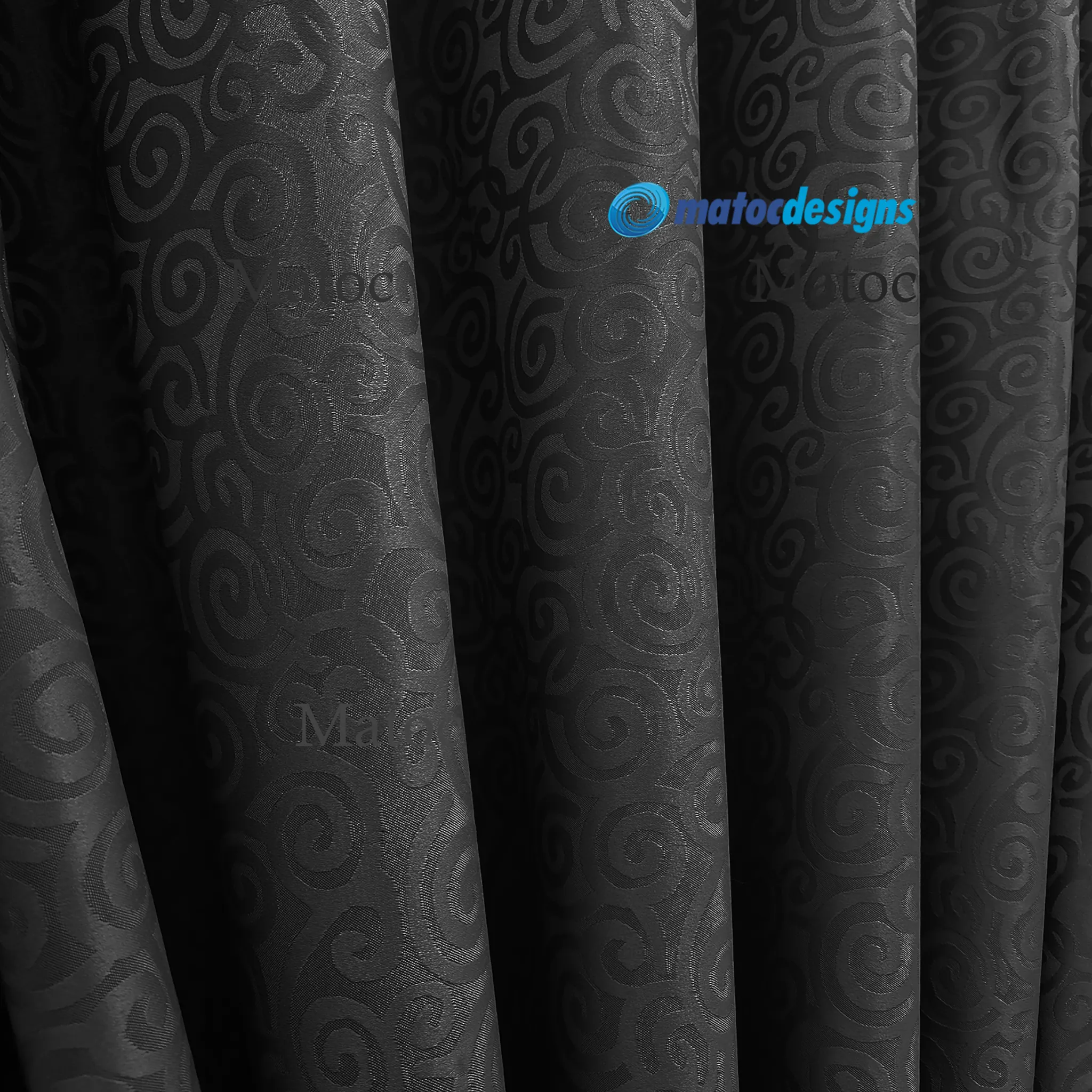 Twirl Black - 280cm Wide