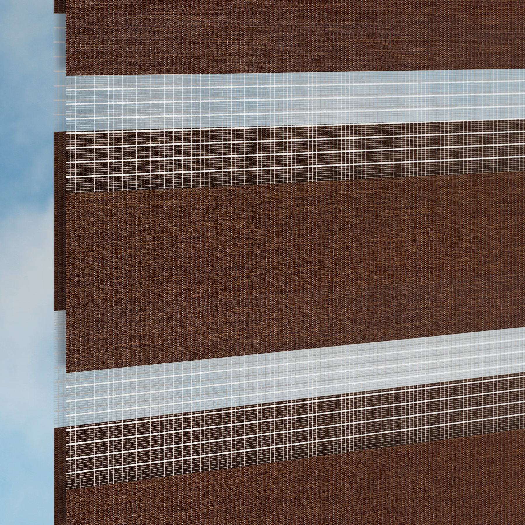 Double Roller Zebra Blind - Hong Kong Chocolate