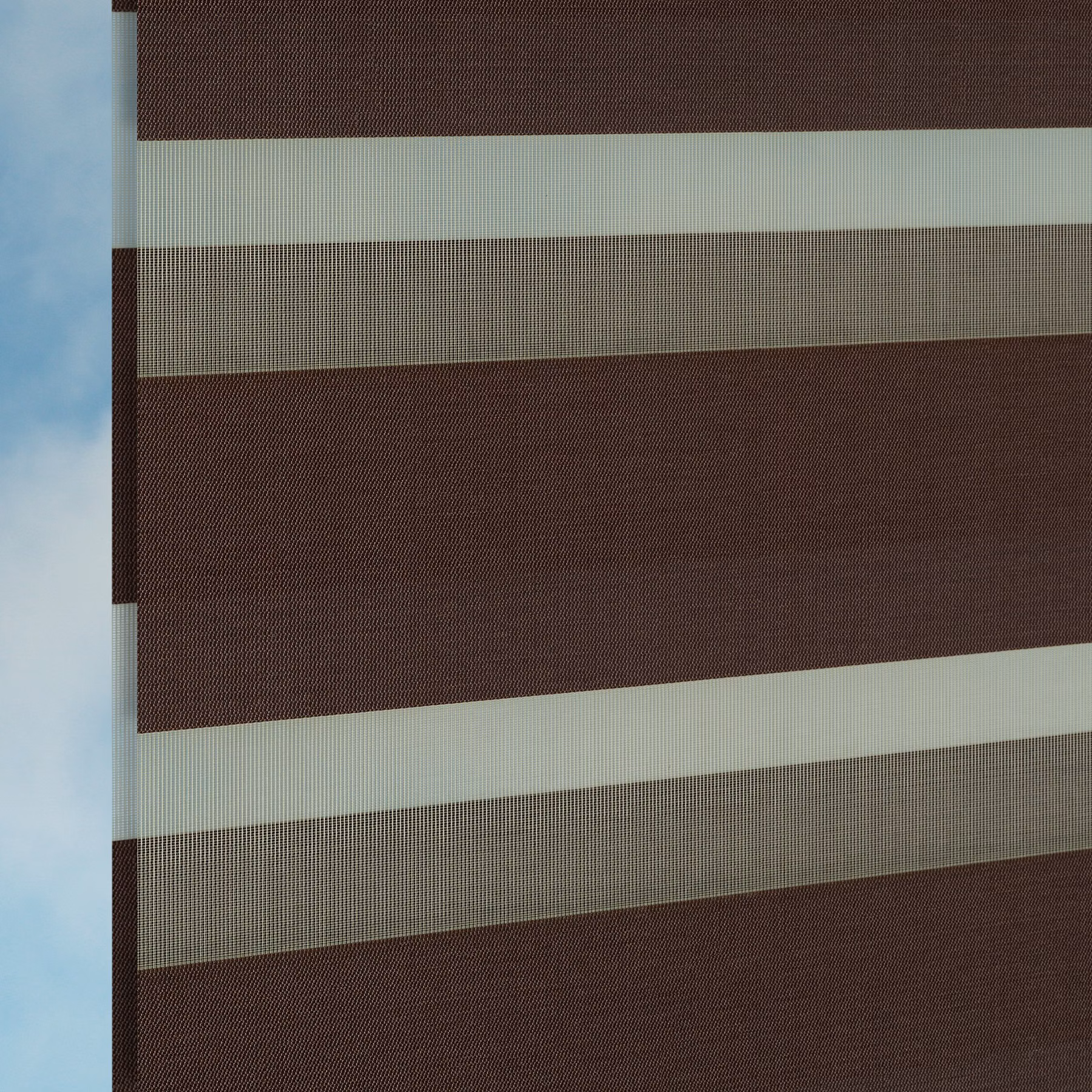 Double Roller Zebra Blind - Florence Chocolate