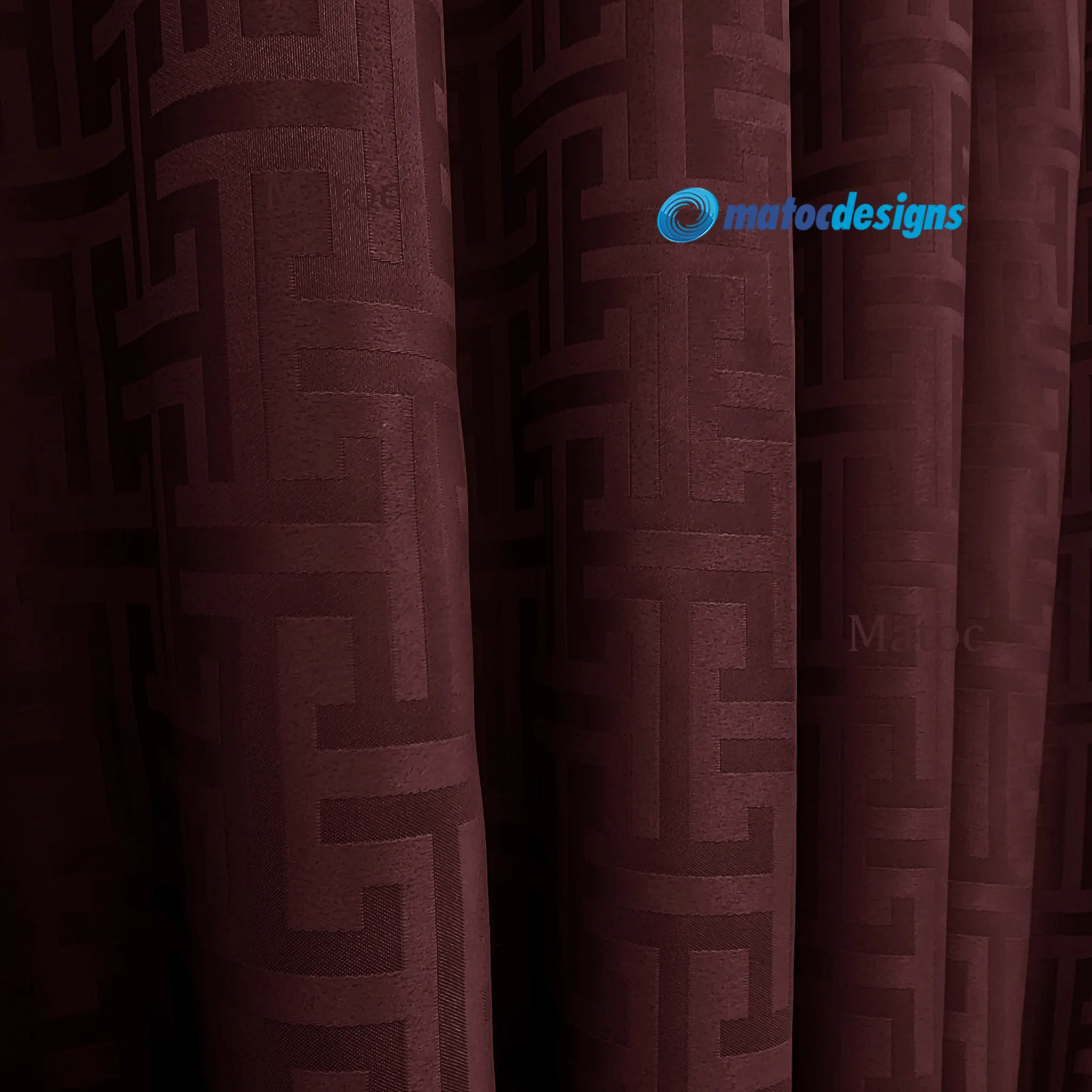Labyrinth Burgundy - 280cm Wide