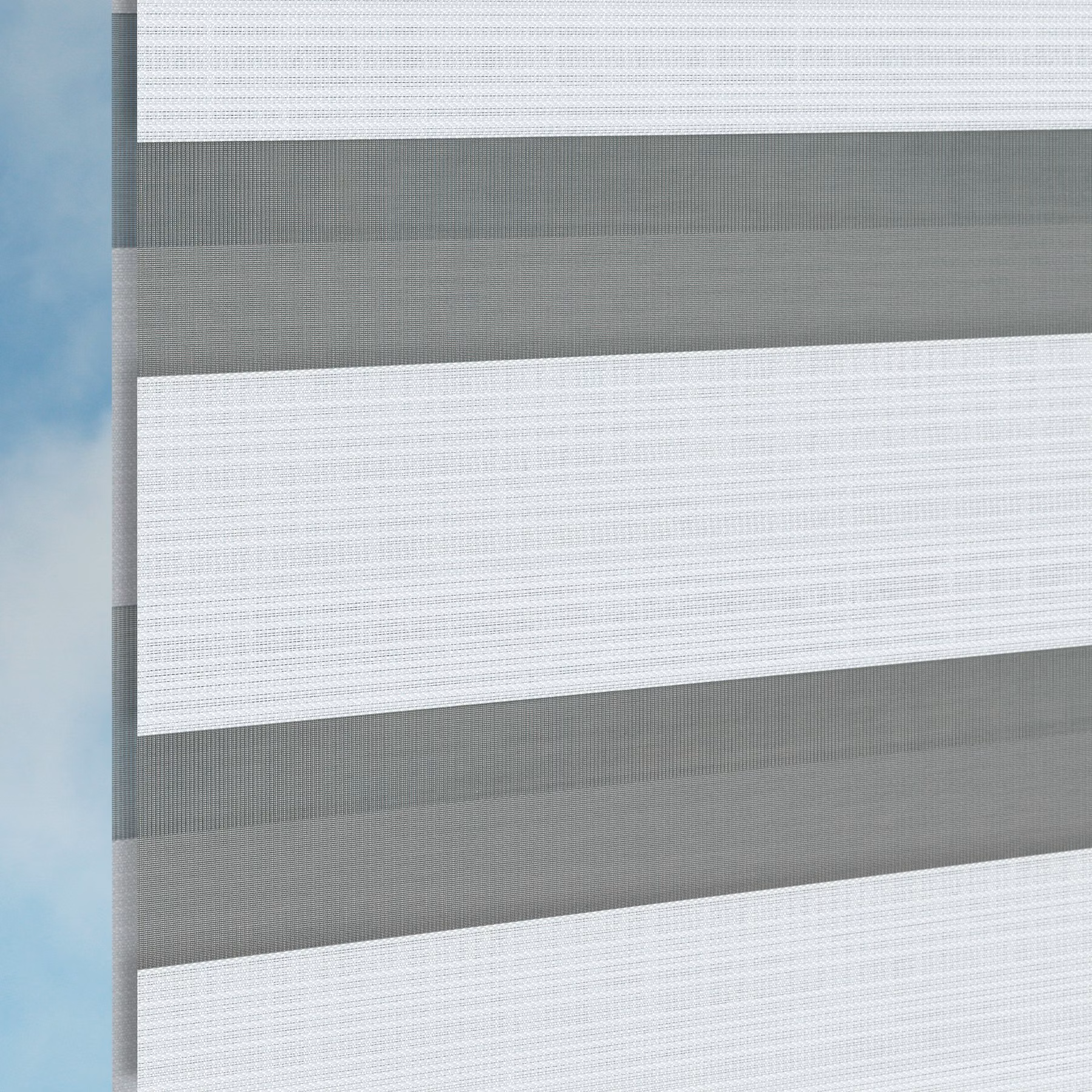 Double Roller Zebra Blind - Venice White
