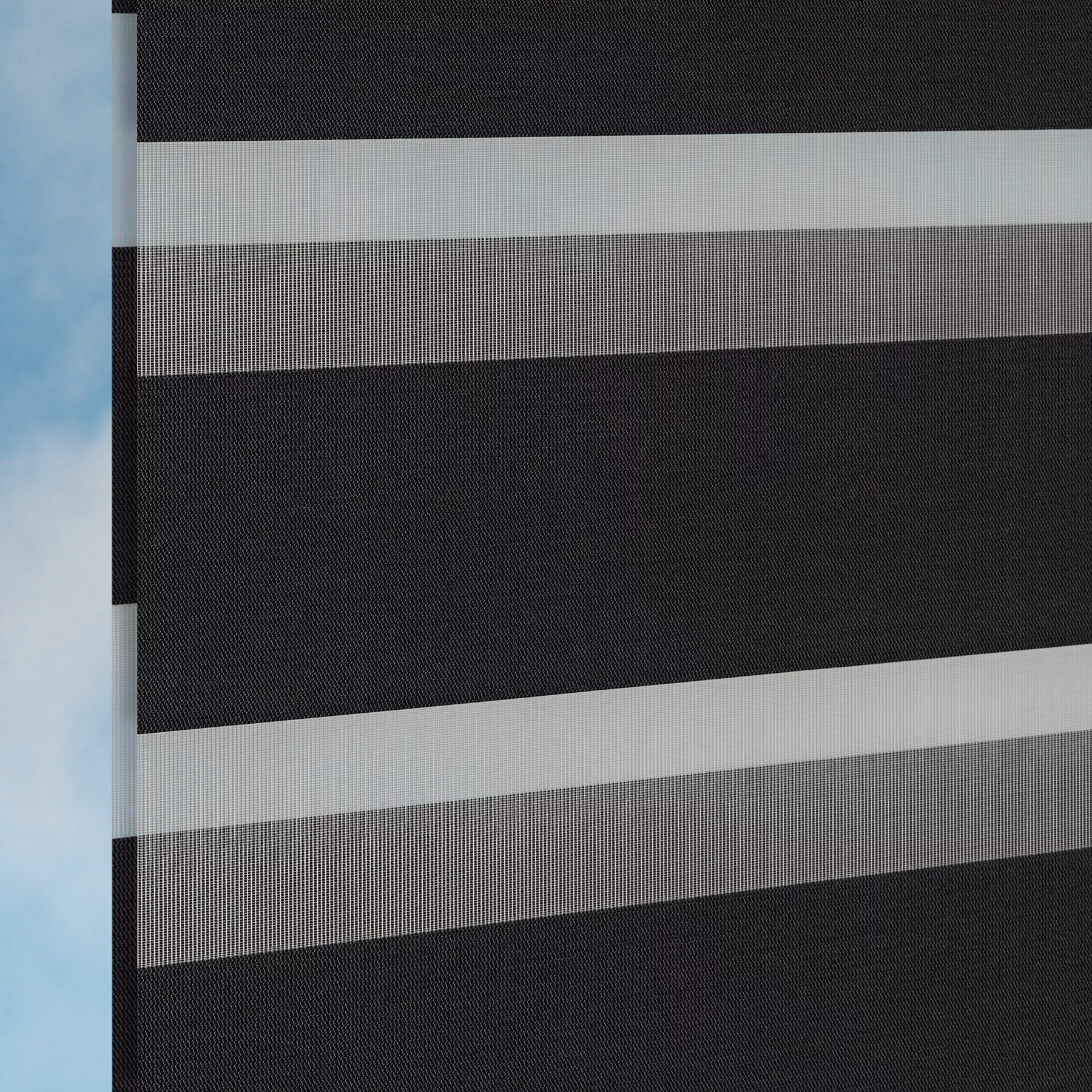 Double Roller Zebra Blind - Florence Ebony
