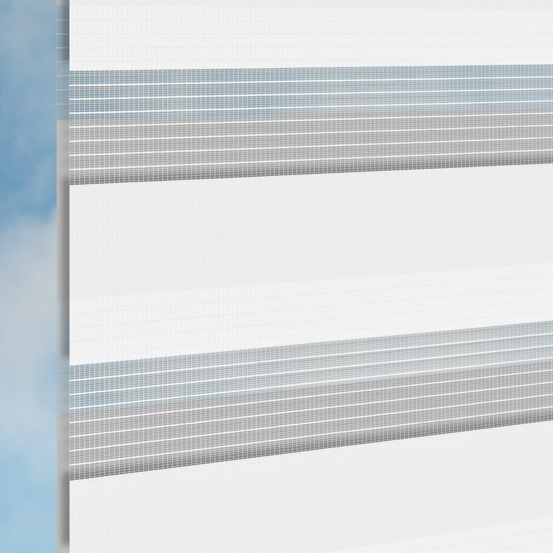 Double Roller Zebra Blind - Hong Kong White